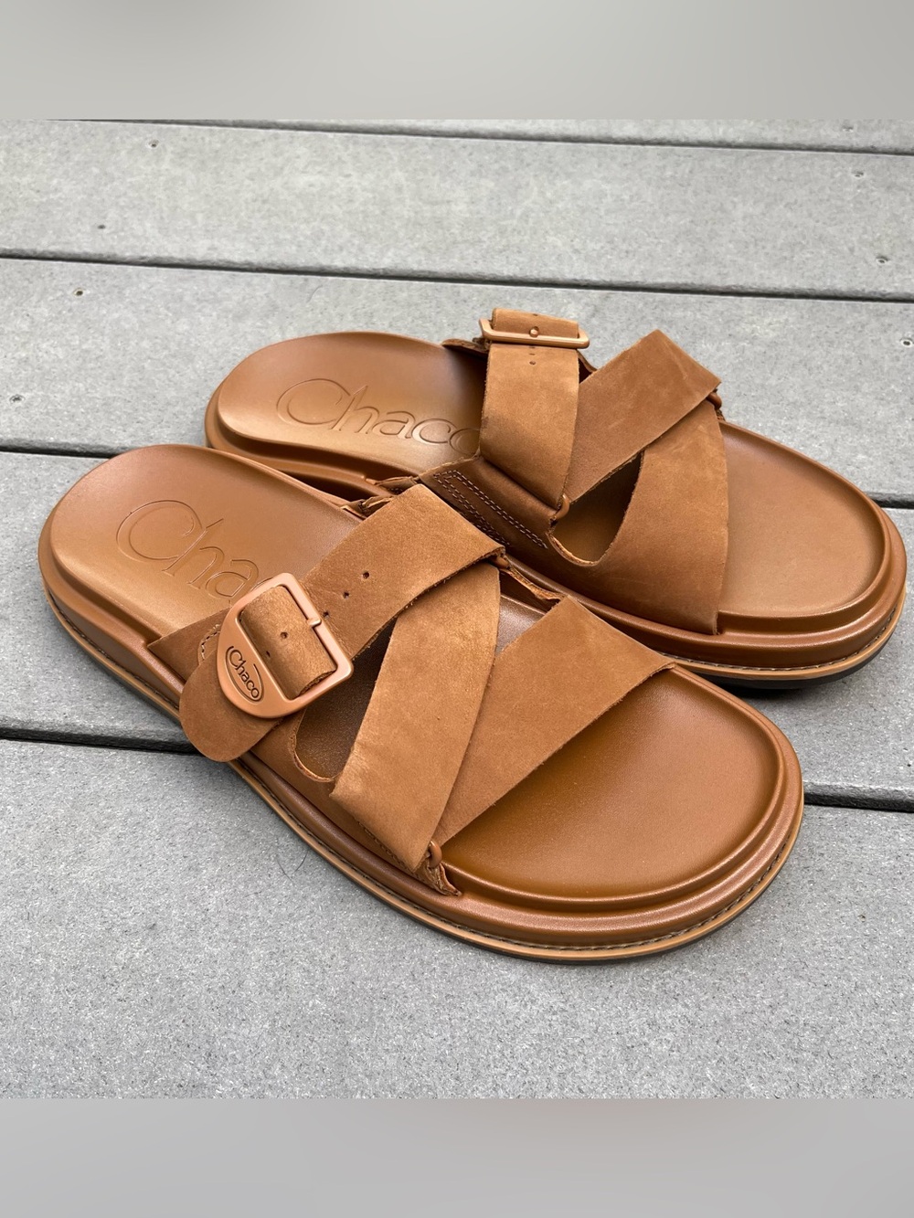 Chaco Townes Slide Leather Sandals Women’s 10 Cashew